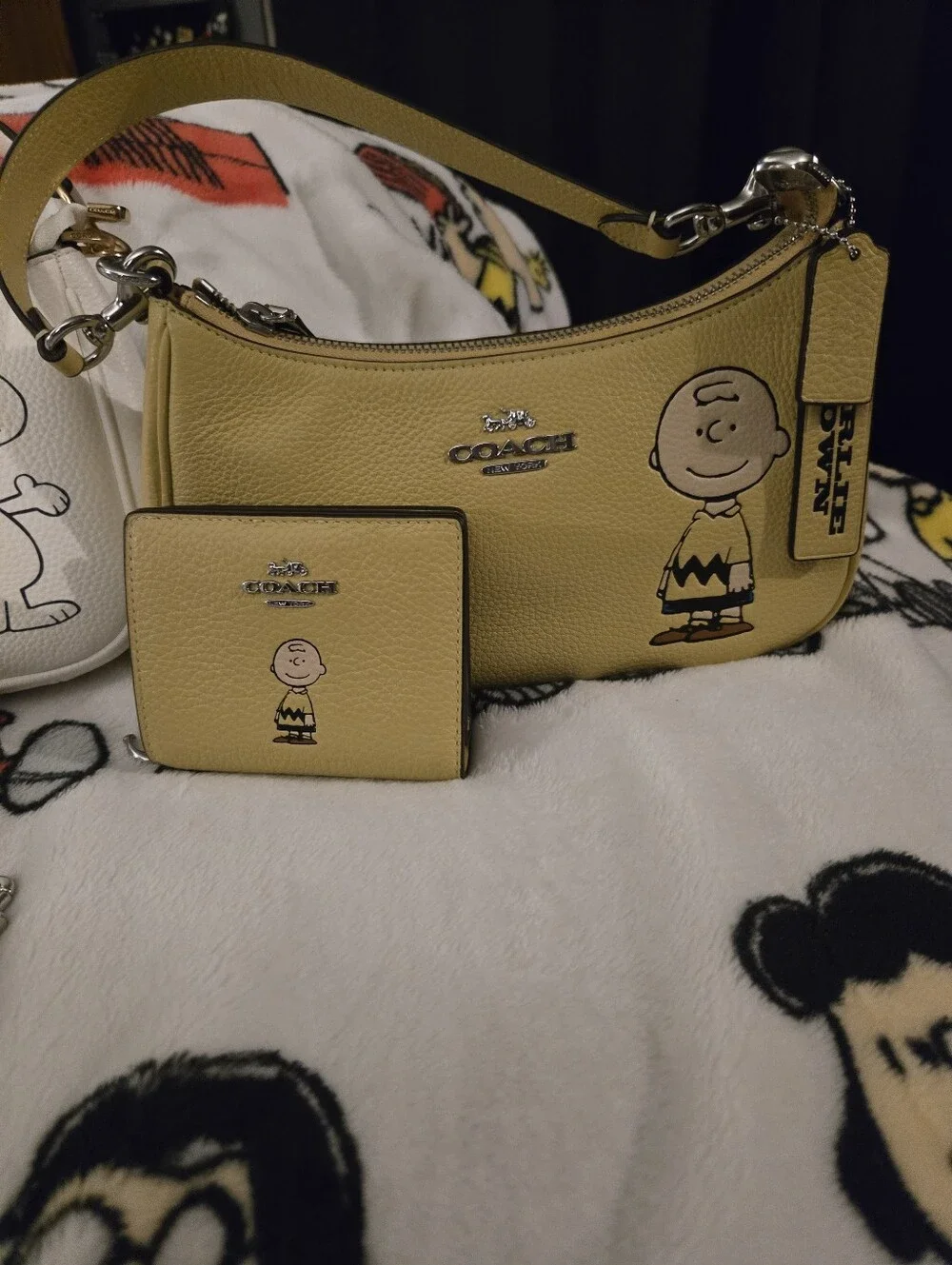 Coach Snoopy Collection Mini Bags & Wallets in White, Yellow, Blue, Cream